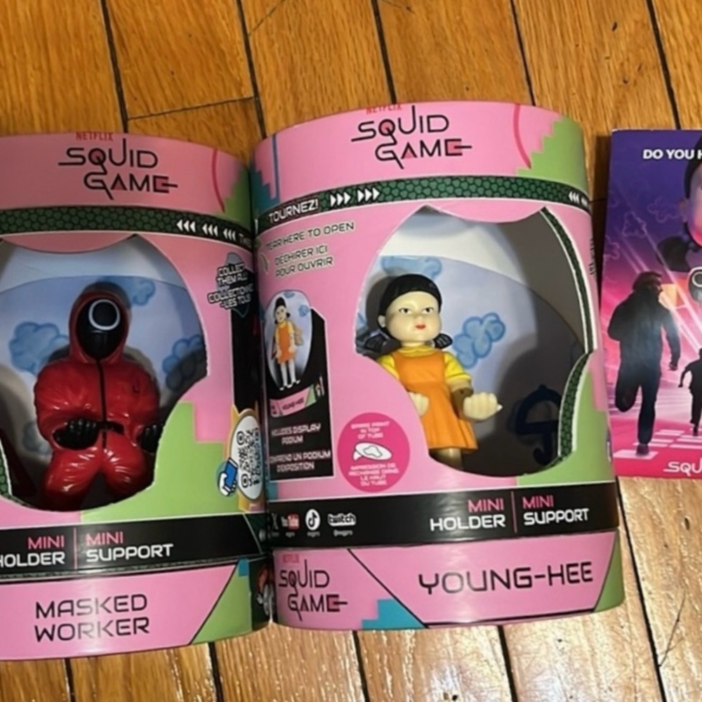 Squid Game Both NEW mini holder Doll Mask guard collectible Netflix 2024 Made UK
